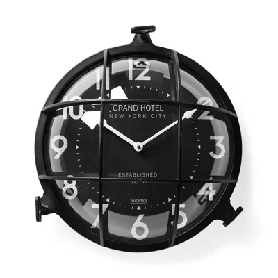 Breebe 15" Black Metal Analog Round Wall Clock