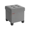 Breebe 15" Wide Cube Storage Ottoman With Feet Ash Gray