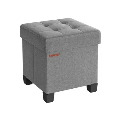 Breebe 15" Wide Cube Storage Ottoman With Feet Ash Gray