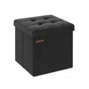Breebe 15" X 15" X 15" Foldable Storage Ottoman Bench Ink Black