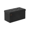 Breebe 15" X 30" X 15" Foldable Storage Ottoman Bench Ink Black