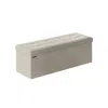 Breebe 15" X 43" X 15" Foldable Storage Ottoman Bench Cream White