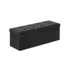 Breebe 15" X 43" X 15" Foldable Storage Ottoman Bench Ink Black