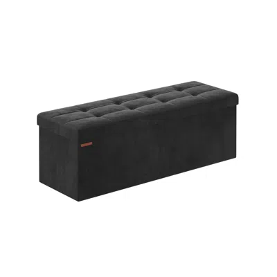 Breebe 15" X 43" X 15" Foldable Storage Ottoman Bench Ink Black