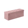 Breebe 15" X 43" X 15" Foldable Storage Ottoman Bench Jelly Pink