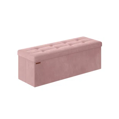 Breebe 15" X 43" X 15" Foldable Storage Ottoman Bench Jelly Pink