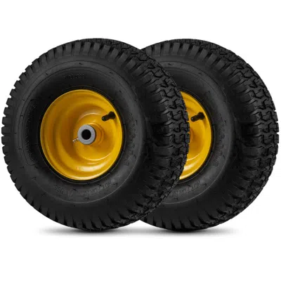Breebe 15 X 6.00-6 Tubeless Tires And Wheels 2 Pack 4 Pr Tires In Black