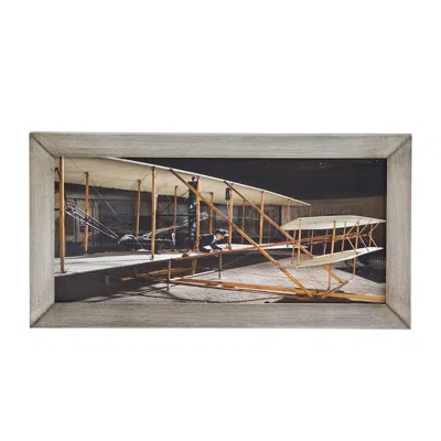 Breebe 15.7 X 1.2 X 29.9" Flight Diptych Wall Art Traditional Plane Design, Multicolored In Gray