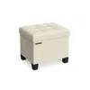 Breebe 15.8" Wide Storage Ottoman With Legs - Cream White In White