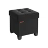 Breebe 15"d X 15"w X 15.7"h Storage Ottoman Black