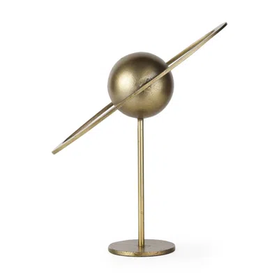 Breebe 16" Gold Iron Solar System Tabletop Sculpture