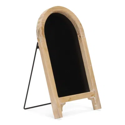 Breebe 16" Natural Wood Tabletop Easel Chalk Board In Brown