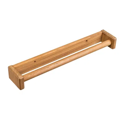 Breebe 16" Traditional Solid Teak Towel Bar In Brown