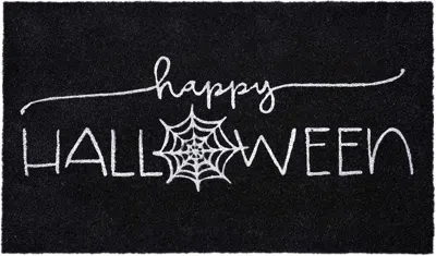 Breebe 17" X 29" Black And White Halloween Halloween Happy Halloween Outdoor Coir Door Mat