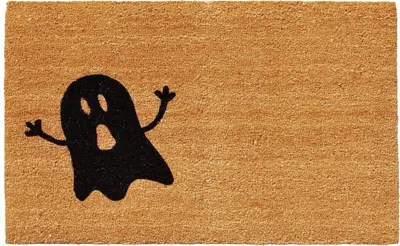 Breebe 17" X 29" Natural And Brown Halloween Halloween Outdoor Coir Door Mat
