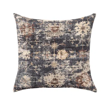 Breebe 18" Beige And Blue Floral Throw Pillow Cover
