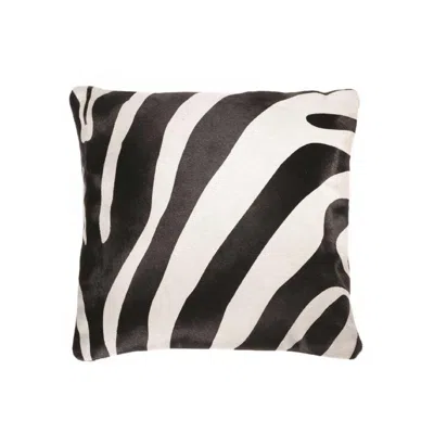 Breebe 18" Black And Off White Cowhide Throw Pillow