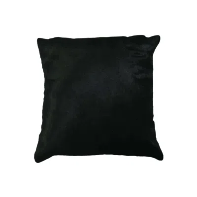 Breebe 18" Black Cowhide Throw Pillow