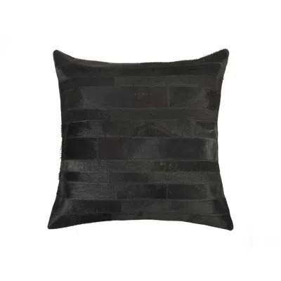 Breebe 18" Black Cowhide Throw Pillow