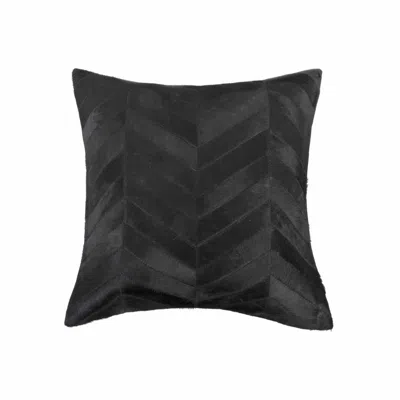 Breebe 18" Black Cowhide Throw Pillow