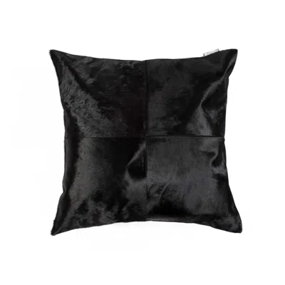 Breebe 18" Black Cowhide Throw Pillow