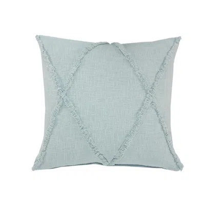 Breebe 18" Blue And Slate Blue Diamond Cotton Throw Pillow Cover With Texture