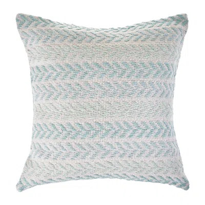 Breebe 18" Blue And White Beach Chevron Cotton Throw Pillow Cover