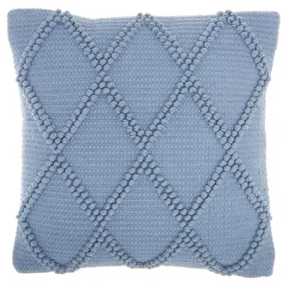 Breebe 18" Blue Diamond Cotton Blend Throw Pillow With Texture