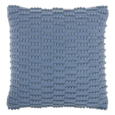 Breebe 18" Blue Dot And Stripe Polyester And Cotton Blend Throw Pillow With Texture