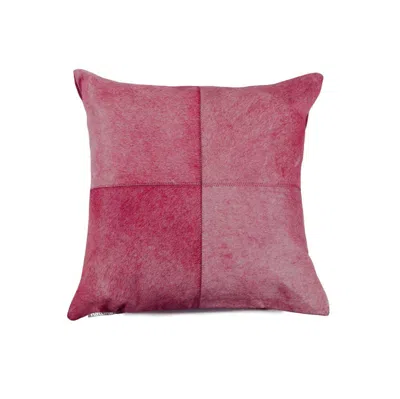 Breebe 18" Fuchsia Cowhide Throw Pillow In Pink