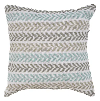 Breebe 18" Grey And Blue Beach Chevron Cotton Throw Pillow Cover