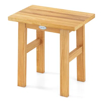 Breebe 18 Inch Teak Shower Bench Spa Bath Stool For Shaving Legs In Brown