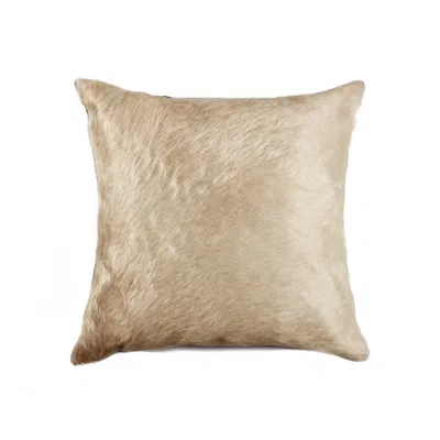 Breebe 18" Natural Cowhide Throw Pillow In Neutral