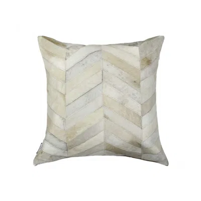 Breebe 18" Natural Cowhide Throw Pillow In Gray