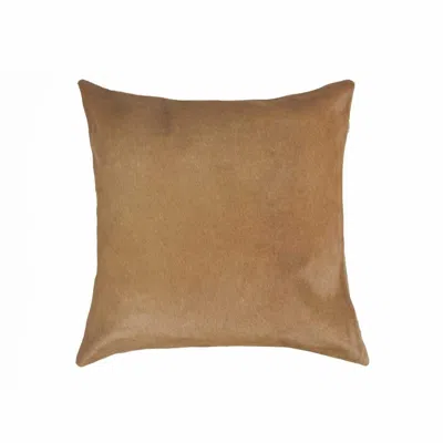 Breebe 18" Tan Cowhide Throw Pillow In Brown