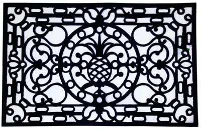 Breebe 18" X 30" Black Rubber Pineapple Outdoor Door Mat