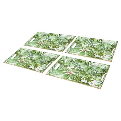 Breebe 18.1 X 11.8 X 1.45" Plastic Charger Plate, 4 Pack In Green