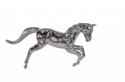 Breebe 19" Nickel Metal Horse Figurine Tabletop Sculpture In Silver