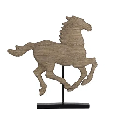 Breebe 19 X 3 X 19.5" Defiance Spirited Horse Accent Sculpture, Large In Gray