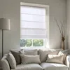 Breebe 1pc 31x64' Cordless Roman Blind Galen Matte Fabric In White