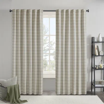 Breebe 1pc 50x84' Plaid Rod Pocket And Back Tab Curtain Panel With Fleece Lining In Gray