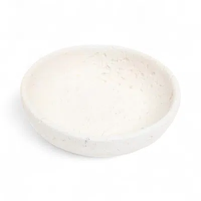 Breebe 2" Beige Cement Hand Painted Decorative Bowl In White