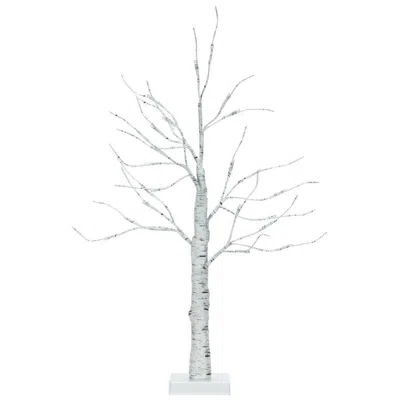 Breebe 2 Feet Pre-lit White Twig Birch Tree Battery Powered For Christmas Holiday