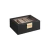 Breebe 2-layer Jewelry Box With Glass Lid Graphite Black And Metallic Gold