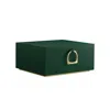 BREEBE 2-LAYER JEWELRY BOX WITH HANDLE FOREST GREEN