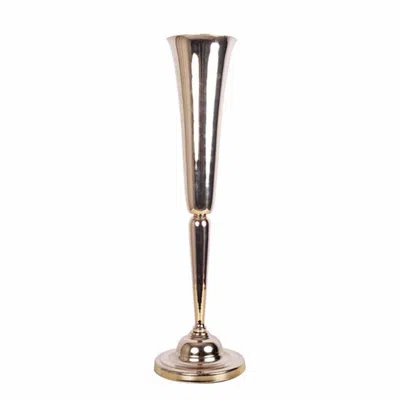 Breebe 2 Pack 29" Gold Metal Trumpet Vases Set, Tall Floral Vase For Flower Arrangements & Table Centerpiec