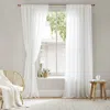 Breebe 2 Pcs 52x84' Rod Pocket With Back Tab Privacy Curtain Pair White In White