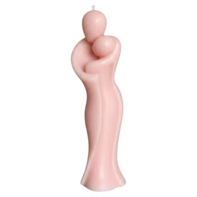 Breebe 2" Peach Unscented Mother And Child Dimensional Candle In Pink