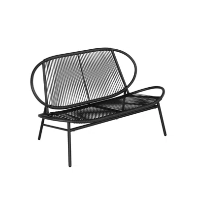 Breebe 2-seat Patio Bench With Backrest - Ink Black
