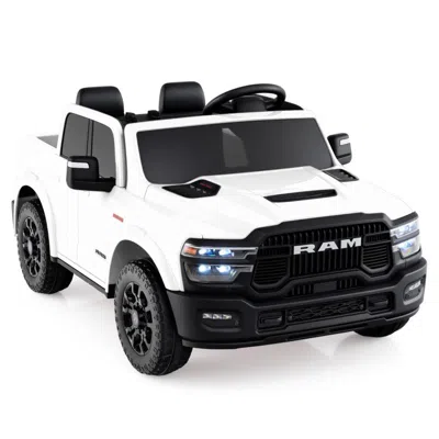 Breebe 2 Seater 24v Ride On Toy For Big Kids Licensed Ram Truck With Remote And Music In White